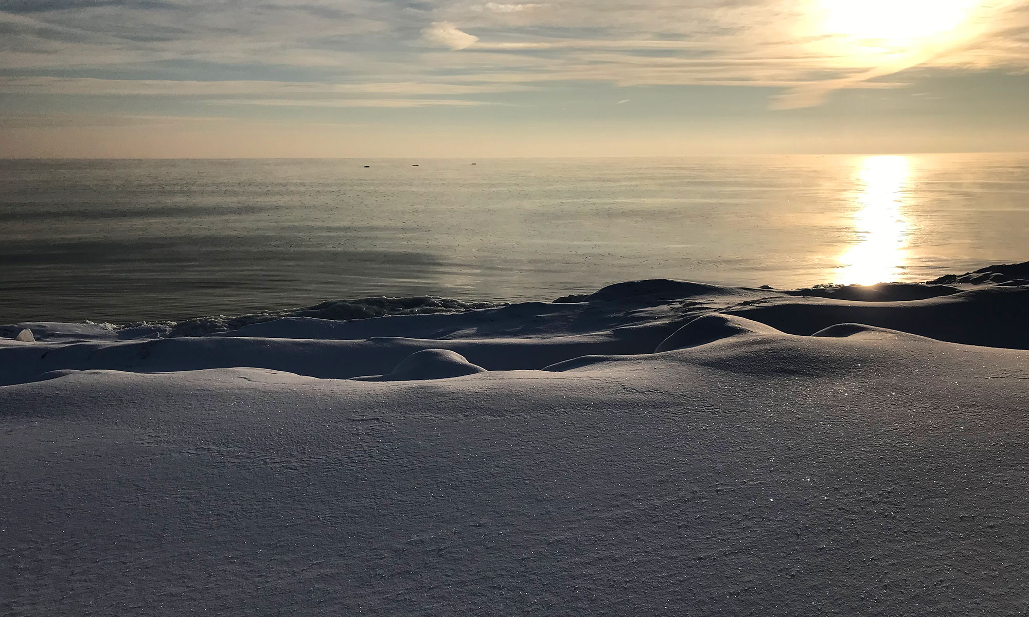 Lake Michigan winter scene